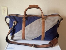 F.H. Wadsworth NYC Leather & Canvas Duffle Ba...