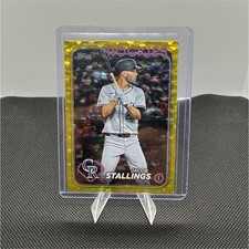 Topps 2024 Update Jacob Stallings Yellow Crackle Foilboard #US246 Rockies /50