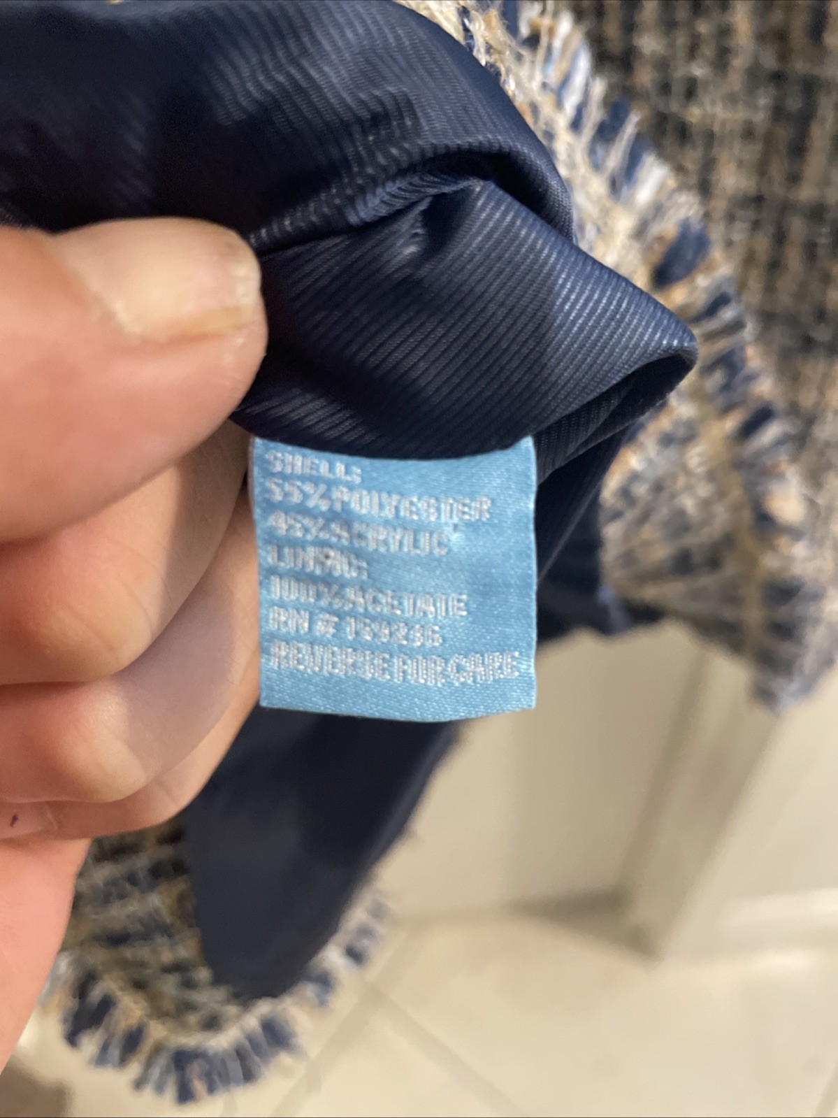 J McLaughlin Small Boucle Walker Jacket Blue Tan … - image 14