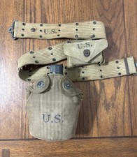 Original Wwii Us Army Field Gear - Belt Canteen Carlisle Bandage Pouch - Khaki