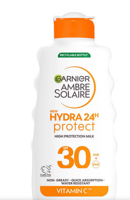 Garnier Ambre Solaire 24H Hydration SPF 30 Protection Lotion 175ml New