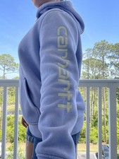 Carhartt Women  s Pullover Hoodie Light Purple Size Large EUC Spring Style