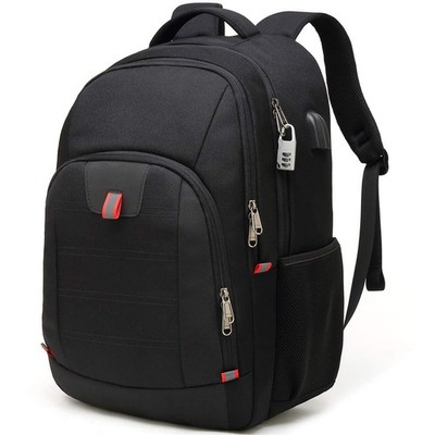 Large Anti-Theft Laptop Backpack with USB Port, Water Resistant, Fits 17'' Laptop