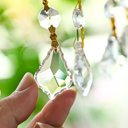 10 Stck. Kristall Girlande Stränge Hängend Glas Kronleuchter Perlen Ketten Ahornblatt - Bild 5 von 6
