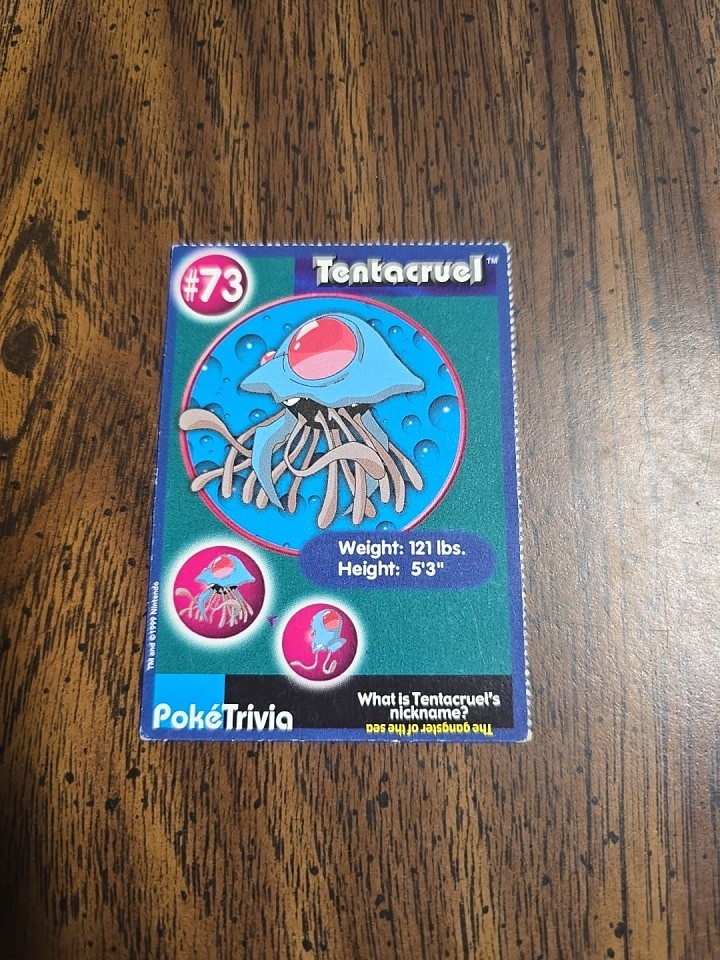 Pokemon Poke Trivia Tentacruel #73 Burger King Card 