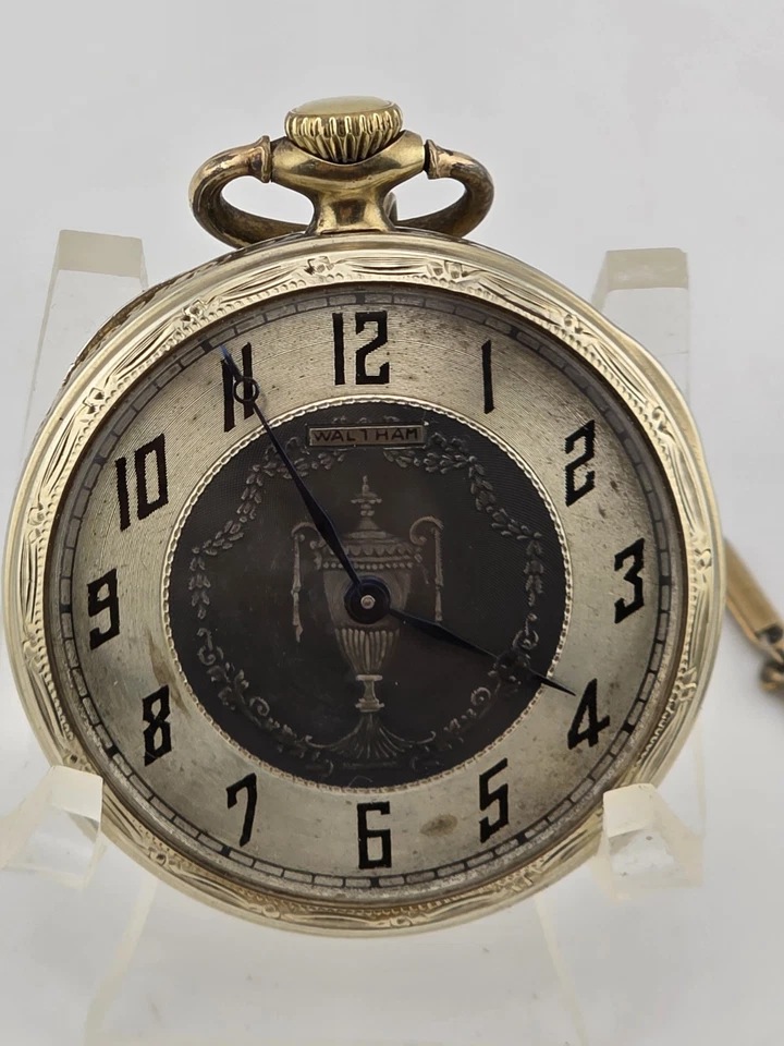Reloj de Bolsillo Waltham 15J 1918 Esfera Urna Fahys Bristol Estuche GF Funciona Muy bien Foto 4 de 4