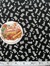 Bernartex Fabrics Quilting Halloween Ghosts Cats Boo Fabric by the Yard Black