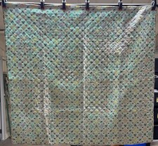 Vintage Baby Quilt 43x38 ABC Teddy Bear Toys Pastel Crib Blanket Handmade