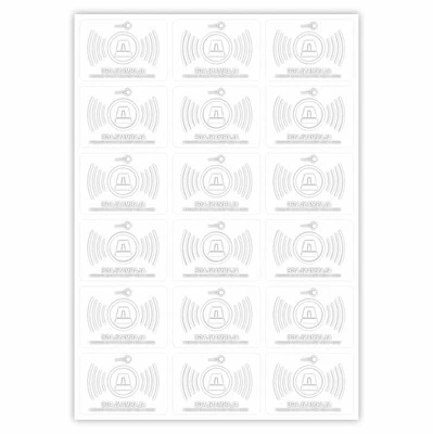 ISECUR 18er Aufkleber-Set Alarmanlage, transparent I 5 x 3,5cm I innenklebend I hin_365