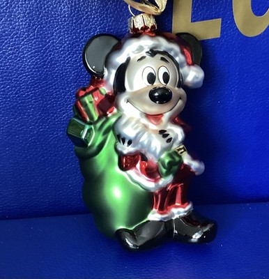 Disney Store Glas Mickey Mouse Christbaumschmuck Neu mit Etikett
