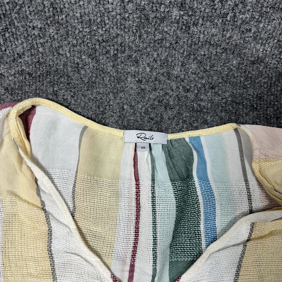 Rails платье женщин XS многоцветный длинным рукавом в полоску богемное галстук талии легкий - Изображение 2 из 4