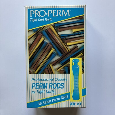 Vintage Pro Perm Tight Curl Rods 36 Professional Quality Salon Perm Rods Kit #1