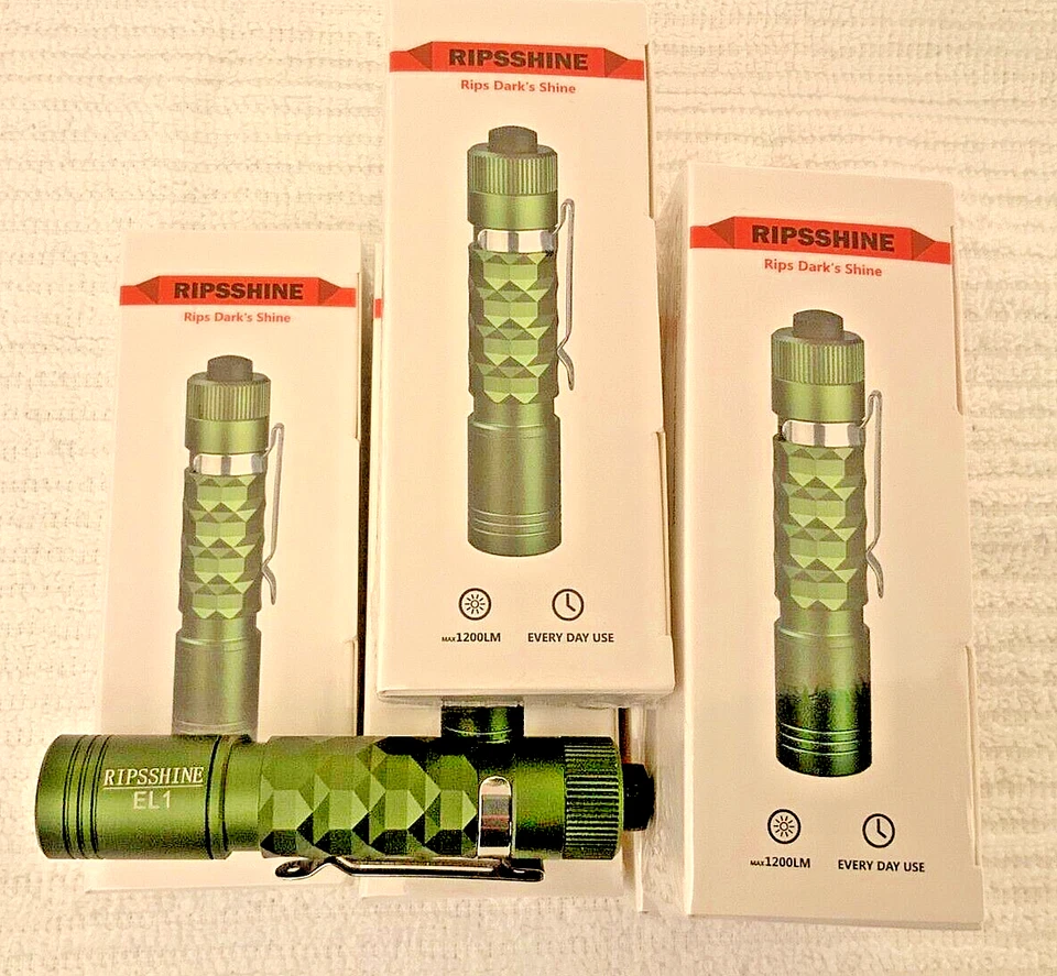 Ripsshine 1200 LUMIN Green Metal Alloy Rechargeable + Waterproof EDC Flashlight - Image 3 of 4