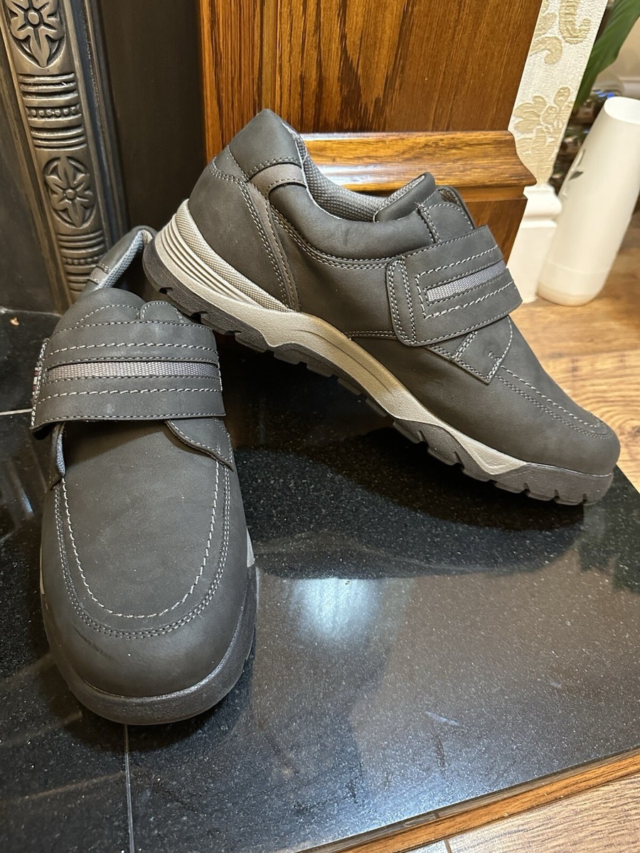 Mens relief Casual Hook and Loop Dual Strap Wide Fit Shoes size