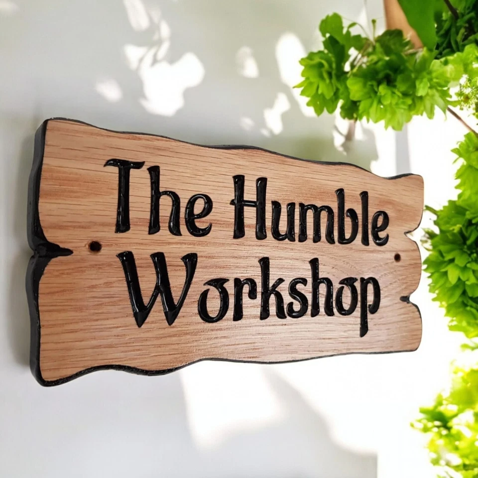 Personalised Oak Carved  Wooden Name Sign House Address  Plaque Outdoor - Image 3 of 4