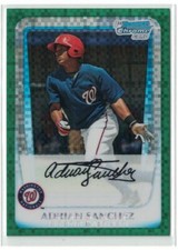 2011 Baseball Card Adrian Sanchez Washington Nationals #BCP149 Green Xfractor