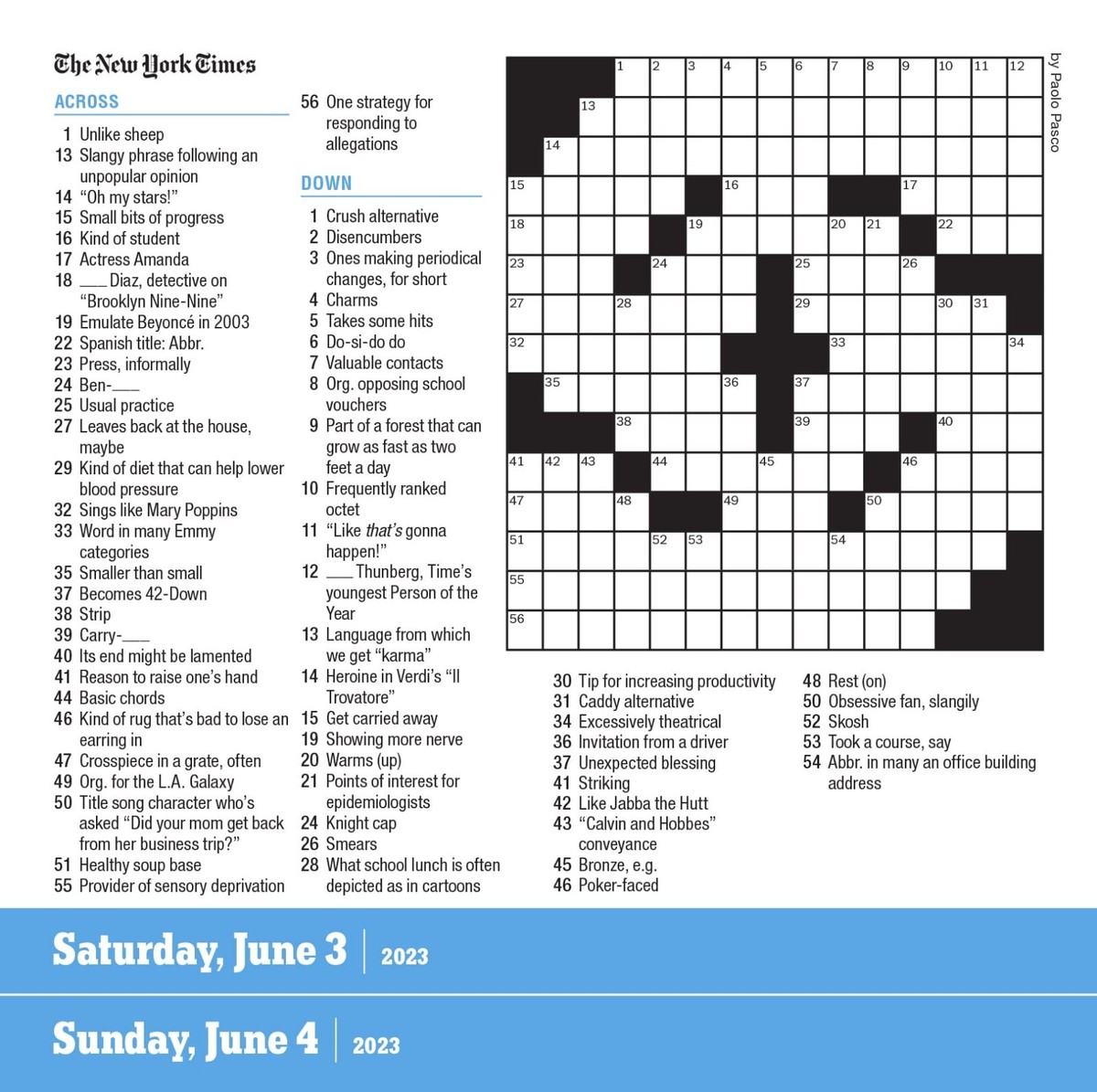The New York Times Crossword - A-Year Page-A-Day Calendar 2023 - Word Puzzle  9781523516728 | eBay