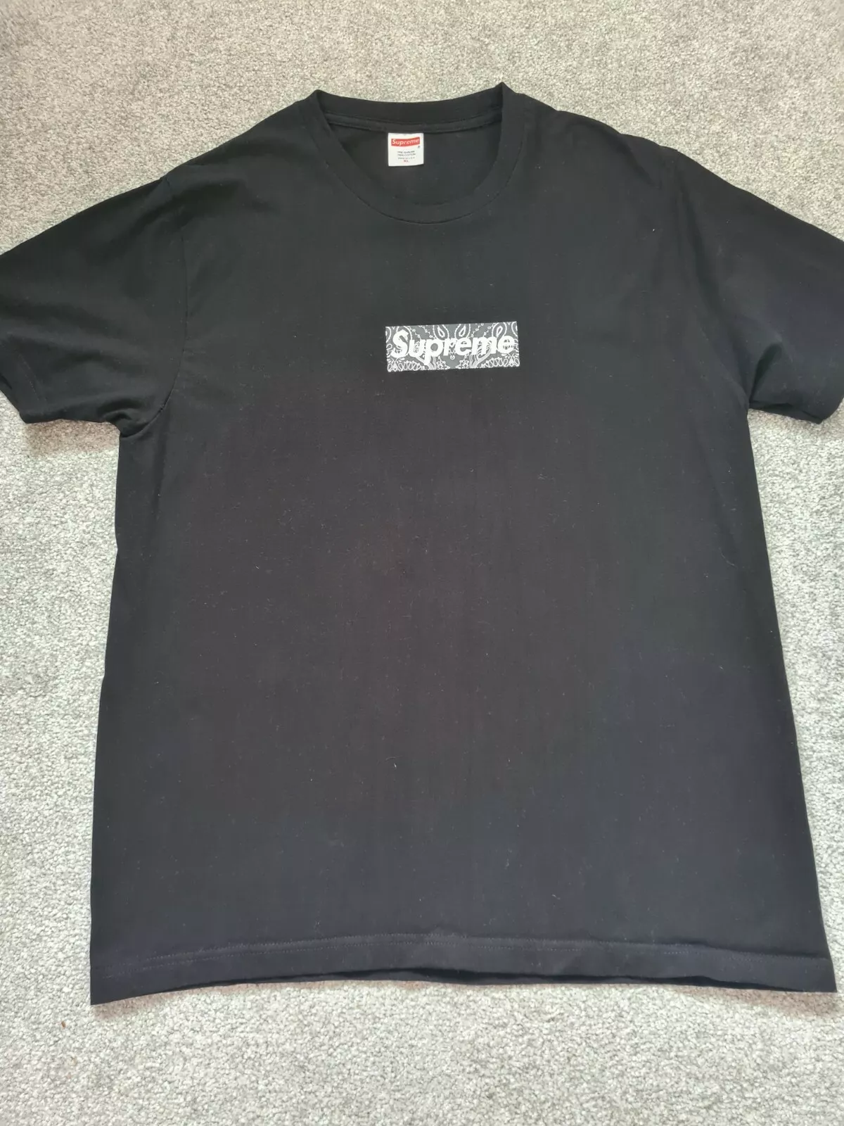 T shirt logo Supreme Bandana Box XL noir   Voir description 