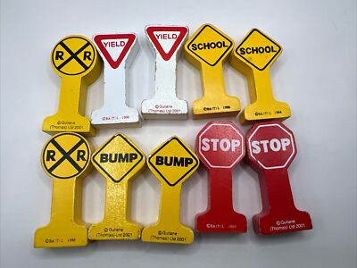 Thomas R Sign Thomas & Friends Wooden Train LOT OF 10 RAILWAY SIGNS FROM 1994-2001 ...