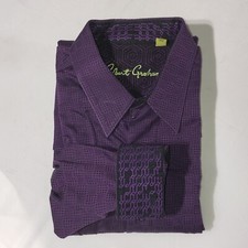 Robert Graham Men's Long Sleeve Button Up Geometric Design Flip Cuff Shirt L