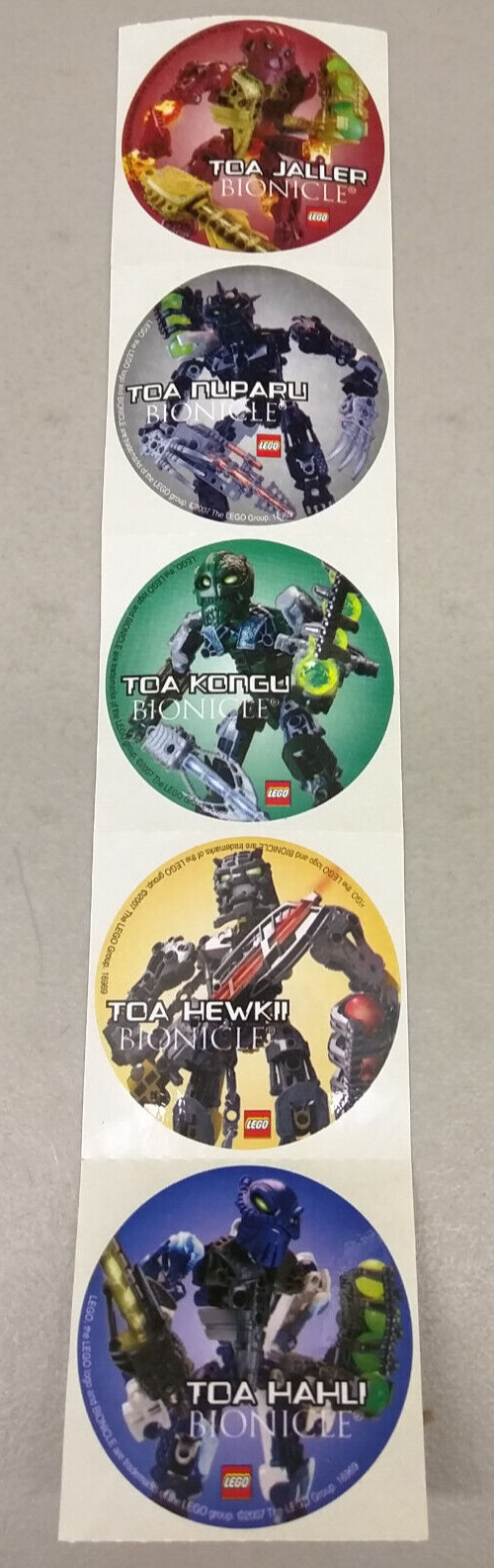 LEGO Bionicle Toa Inika Stickers NEW! RARE! Jaller Nuparu Kongu Hewkii Hahli