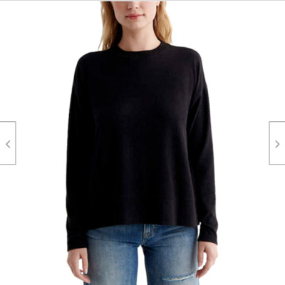 Lucky Brand Womens Soft Cloud Jersey Wrinkle Free Sweatshirt Top Black XXL
