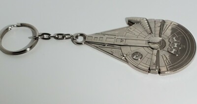 Disney Parks Star Wars Galaxy's Edge Millenium Falcon Silver Metal Keychain 