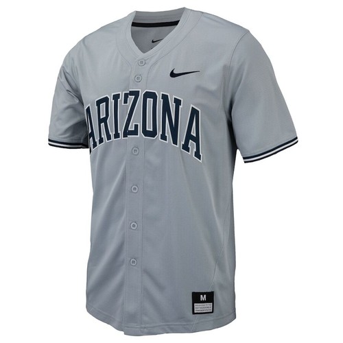 Arizona Wildcats Nike Men's Gray Full-Button Official NCAA Baseball Jersey - Picture 2 of 3