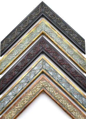 Decorative Ornate Picture Frame, Elegant Wood Custom Frames For Wall Art, Gold