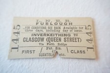 Inverkeithing to Glasgow Queen Street LNER Railway Train Ticket