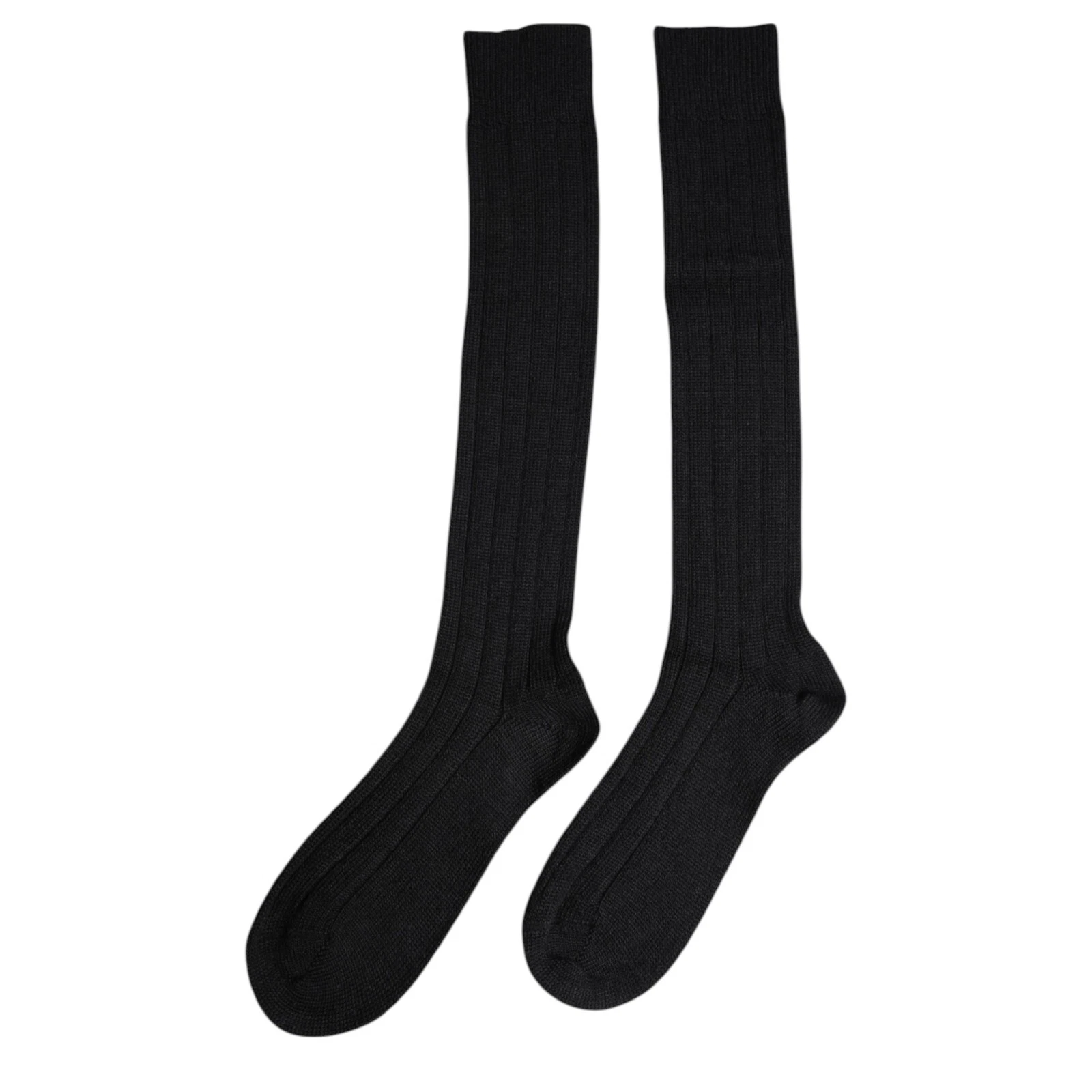DOLCE & GABBANA Socks Black DG Logo Print Over The Calf Accessory s.Tag M 160usd
