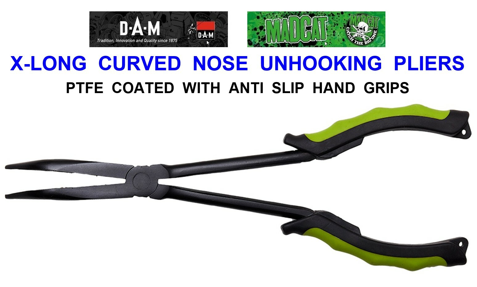 MADCAT X-LONG CURVED NOSE UNHOOKING PLIERS FOR PIKE SNAP TACKLE TREBLE HOOKS ETC