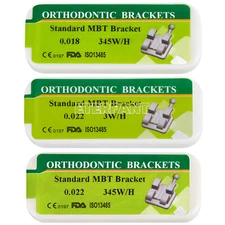 ETERFANT Dental Orthodontic Bracket Braces Metal Standard MBT 018/022 3/345Hooks