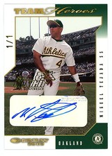 2003 Donruss Team Heroes Hawaii Trade Convention Miguel Tejada 1/1 Autograph