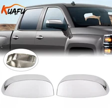 For 07 08-14 Chevrolet Silverado GMC Sierra Yukon Full Chrome Mirror Cover Caps