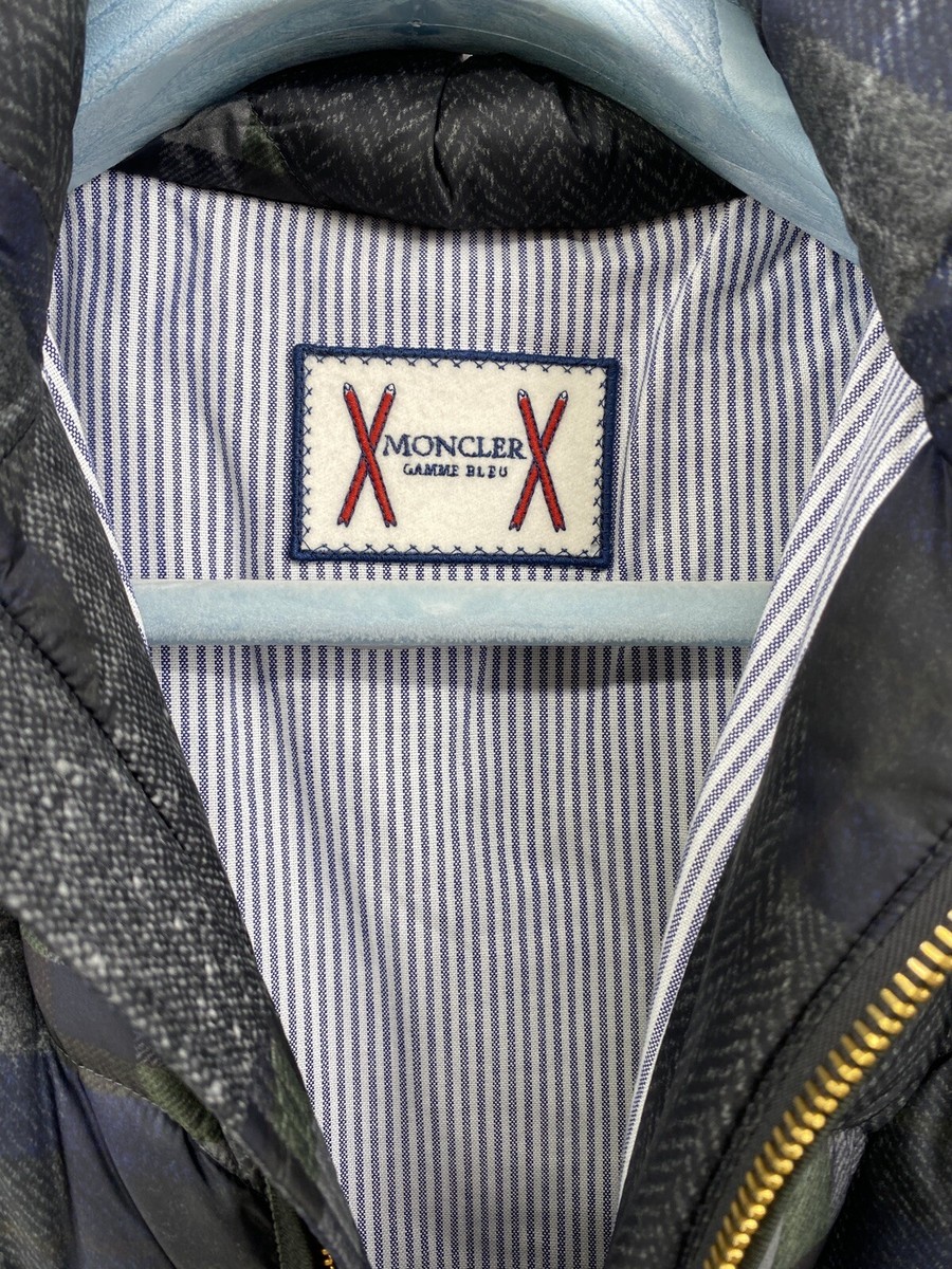 Moncler Gamme Blue Camo Hooded Puffer Jacket Size 4 Made in Italy
