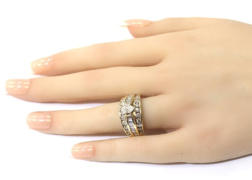 Anillo de compromiso oro amarillo 14k 2,64ct diamantes marquesa 10,6g talla 9,75 - Imagen 19 de 19
