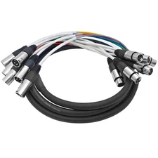 Seismic Audio - SARLX-6x10-6 Channel XLR Colored Mutil-Patch Snake Cable 10 F...