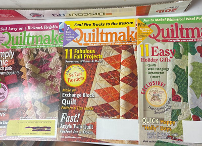 Quiltmaker Magazine 2009 Lot of 3 Simply Chic Block Quilt Wall Hangings Holiday