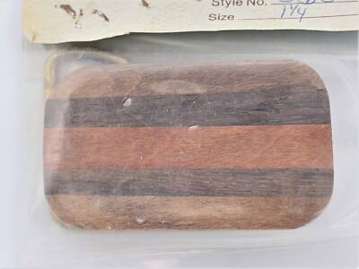 1.25'' Exotic Wood & Brass Trinity Buckle Co. Vintage Belt Buckle 12070