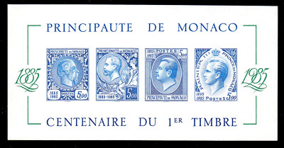 Monaco Bl. 31 unperforated **, 100 years stamps Monaco, mint