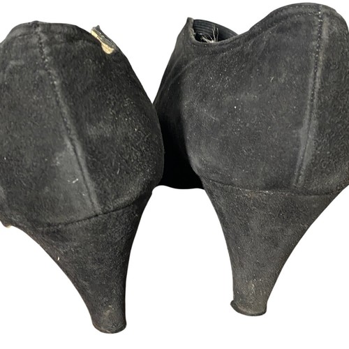 Vintage 80s TOKIO KUMAGAI Paris black suede pumps luxury shoes Made in Italy Sz6 - Picture 4 of 11
