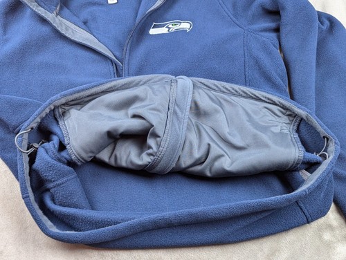 Chaqueta polar azul Seattle Seahawks NFL para hombre mediana cremallera completa cordón - Imagen 5 de 10