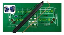 Craps Layout + Dealer Stick + Dice w/Pouch + Carrying Bag eBay Exclusive Bundle