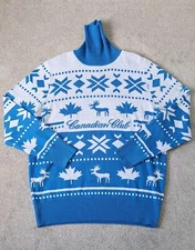 Canadian Club Jumper S/M Limited Edition Blue Sweater Turtle Neck Promo