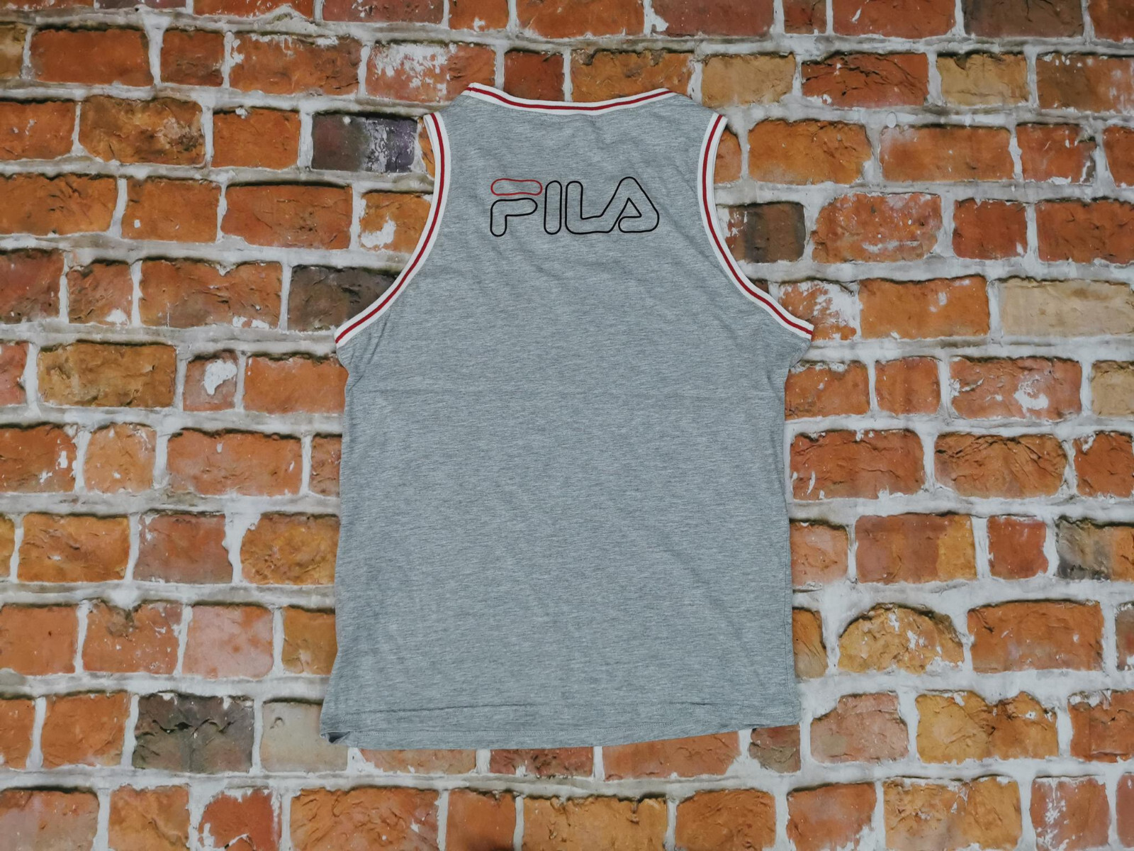 *SHIRT VINTAGE ASCELLA FILA SPORT ESTATE CANOTTAGGIO * GRIGIO MOUSE*TAGL L*TIP TOP