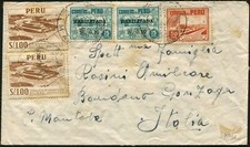 Peru Lima to Italy 1955 Latin America Postage Cover