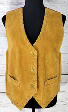 Koret Women's Tan Suede Vest Snap Front Pockets Size Medium Western