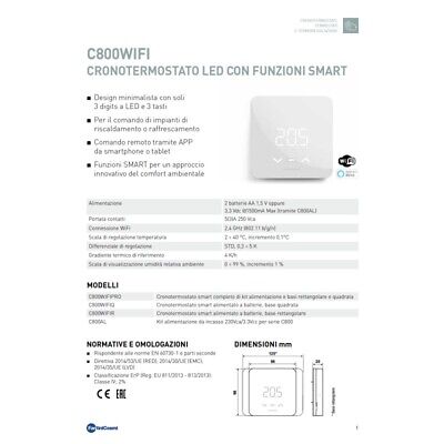 Fantini cosmi Cronotermostato C800WIFIPRO elettronico led con funzioni smart