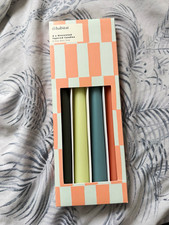 Habitat Pastel High Shine Taper Dinner Candles 4 Pack Unscented 5hr Burn